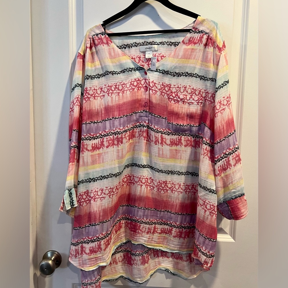 CJbanks pastel blouse top 3X